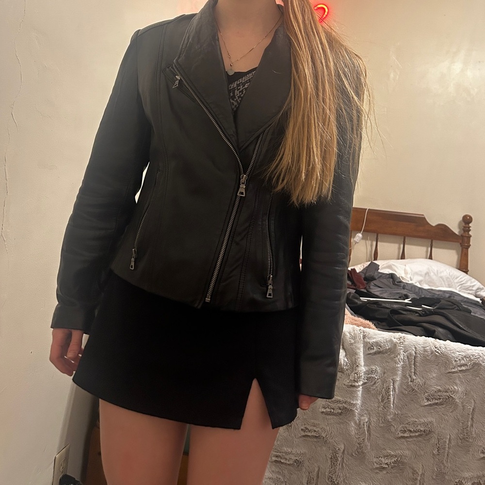 Classic Black Leather Jacket for Women